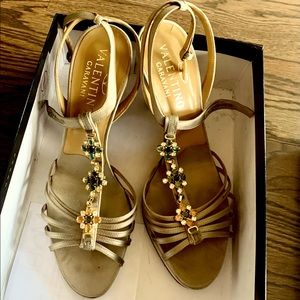 Valentino Strappy Embellished Sandal